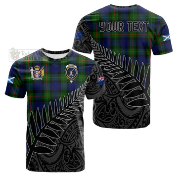 Jamieson Crest Tartan Cotton T-shirt with New Zealand Silver Fern Half Style