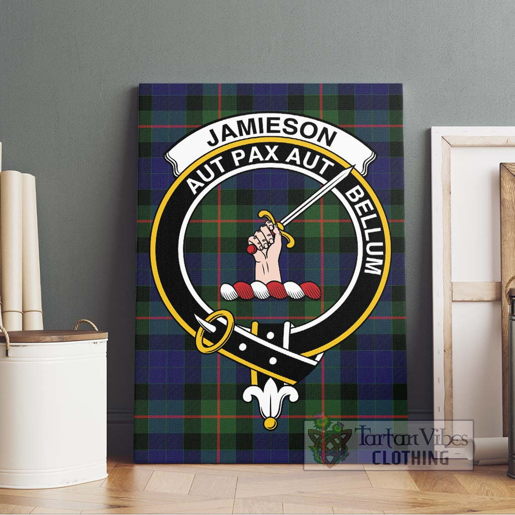 Jamieson Tartan Canvas Print Wall Art with Family Crest Without Frame - Tartan Vibes Clothing