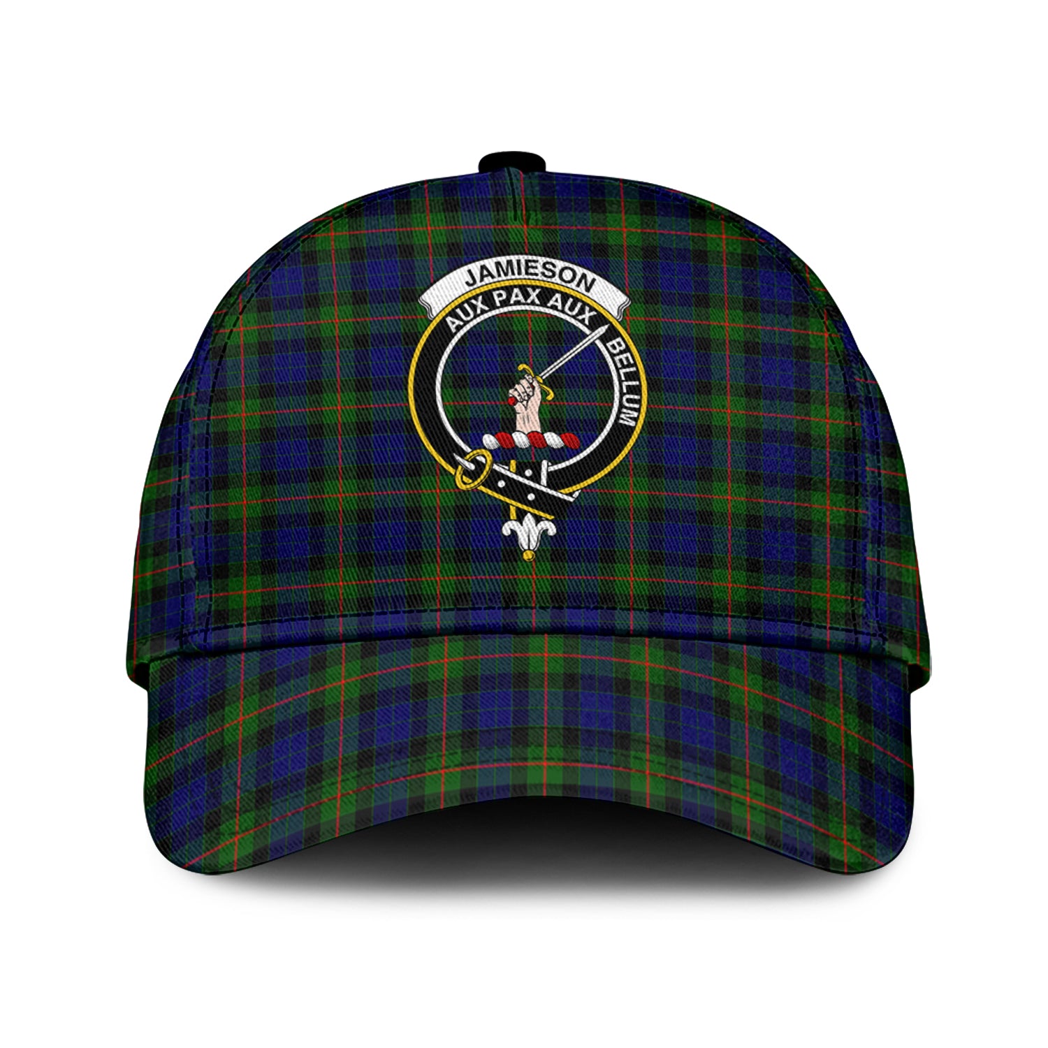 Jamieson Tartan Classic Cap with Family Crest Classic Cap Universal Fit - Tartan Vibes Clothing