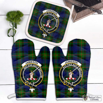 Jamieson Tartan Combo Oven Mitt & Pot-Holder with Family Crest