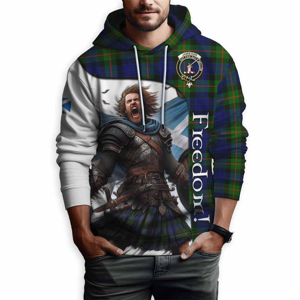 Tartan Vibes Clothing Jamieson Crest Tartan Hoodie Inspired by the Freedom of Scottish Warrior