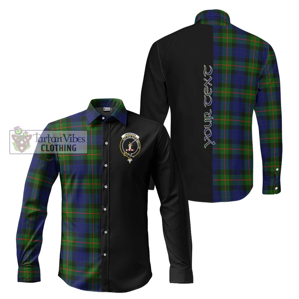 Jamieson Tartan Long Sleeve Button Shirt with Family Crest and Half Of Me Style Men's Shirt S - Tartanvibesclothing Shop