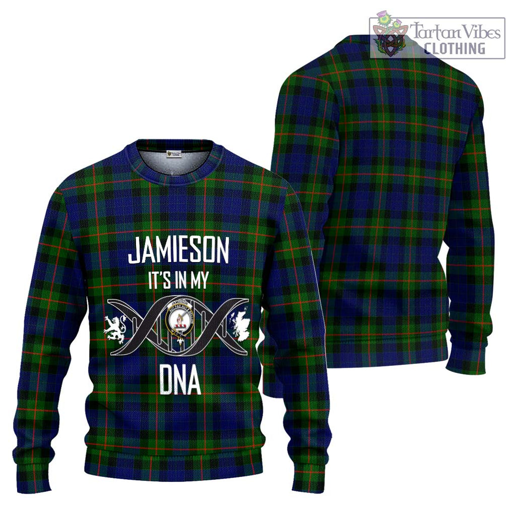 Jamieson Tartan Knitted Sweater with Family Crest DNA In Me Style Unisex - Tartanvibesclothing Shop