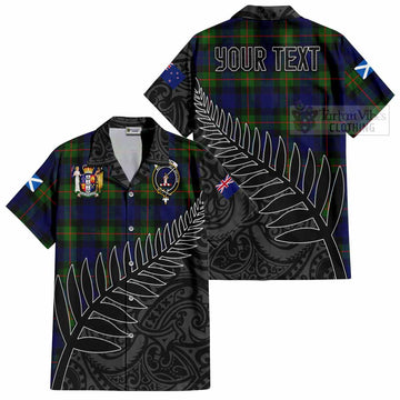 Jamieson Crest Tartan Short Sleeve Button Shirt with New Zealand Silver Fern Half Style