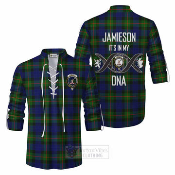 Jamieson Tartan Ghillie Kilt Shirt with Family Crest DNA In Me Style