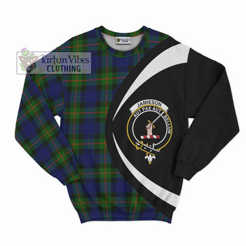 Jamieson Tartan Sweatshirt with Family Crest Circle Style