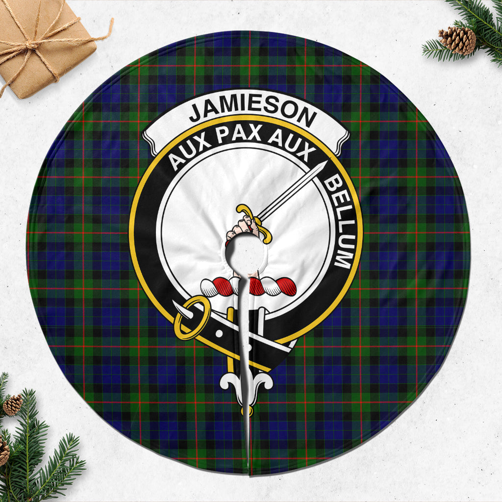 Jamieson Tartan Christmas Tree Skirt with Family Crest - Tartanvibesclothing