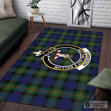 Jamieson Tartan Area Rug with Family Crest