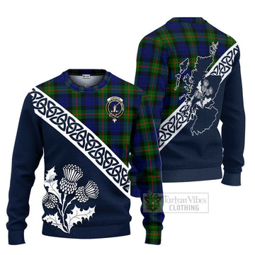 Jamieson Tartan Ugly Sweater Featuring Thistle and Scotland Map