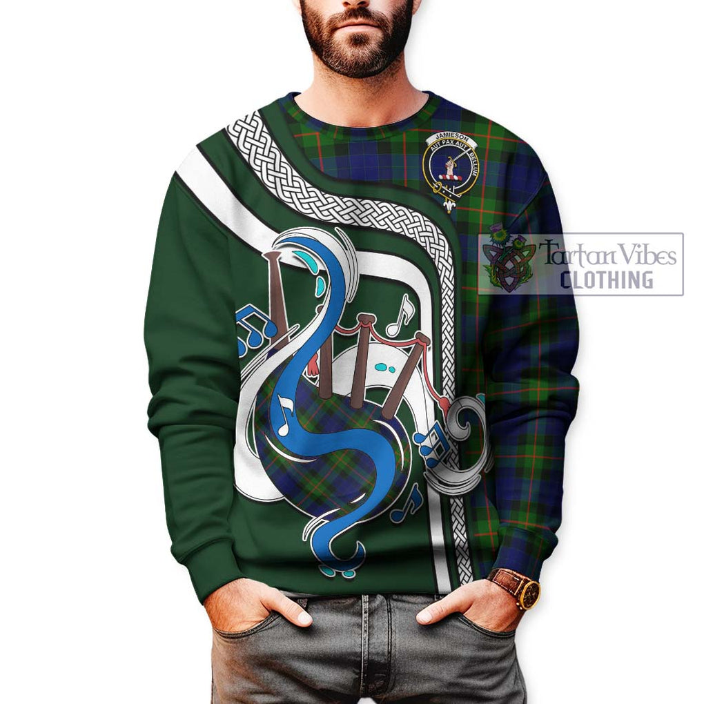 Tartan Vibes Clothing Jamieson Tartan Sweatshirt with Epic Bagpipe Style