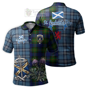 Jamieson Tartan Polo Shirt Happy St. Andrew's Day Half Tartan Style