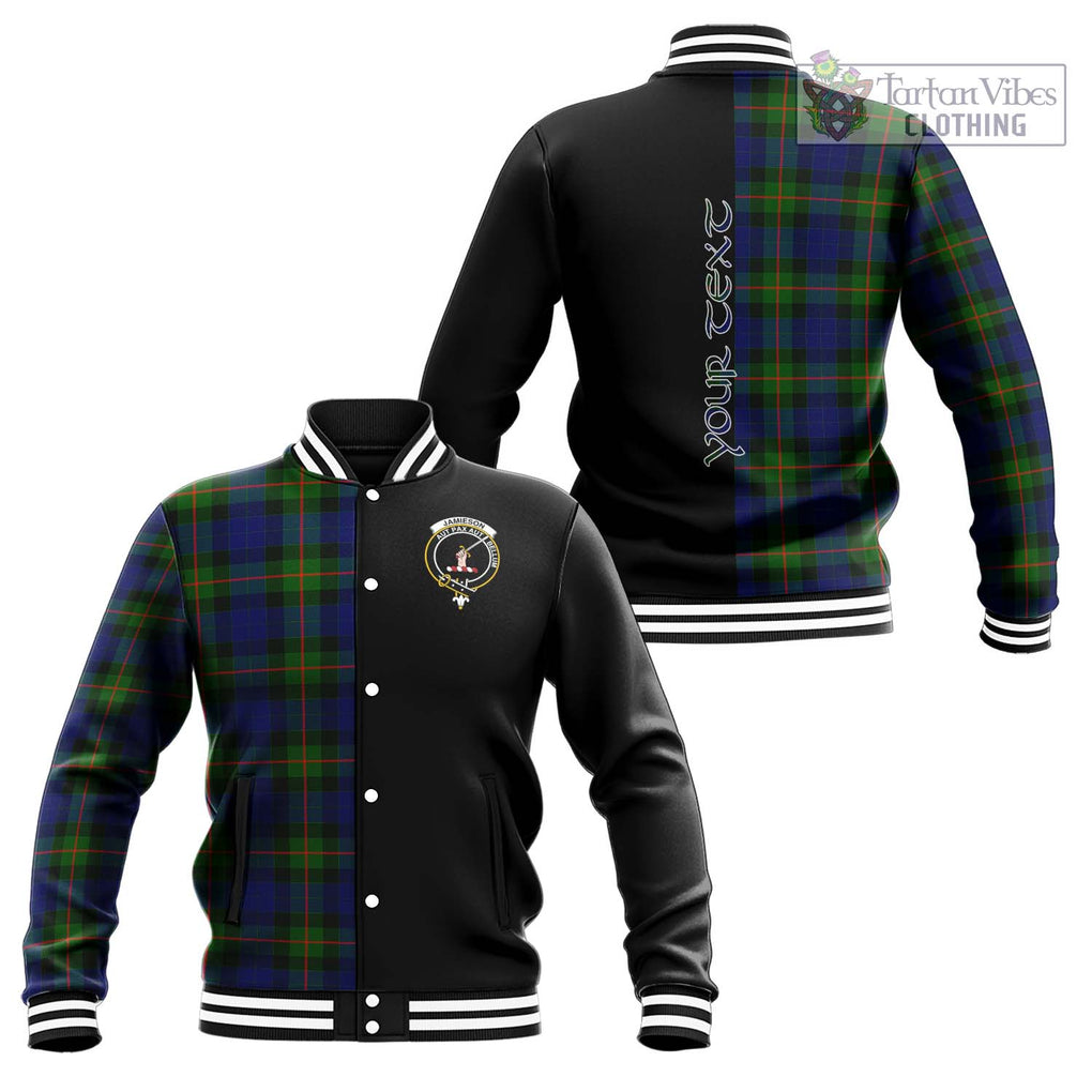 Jamieson Tartan Baseball Jacket with Family Crest and Half Of Me Style Unisex - Tartanvibesclothing Shop