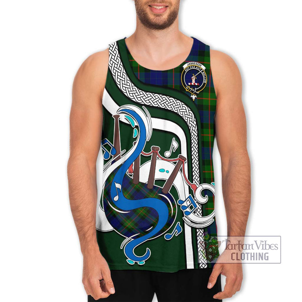 Jamieson Tartan Men's Tank Top with Epic Bagpipe Style Men - Tartanvibesclothing Shop