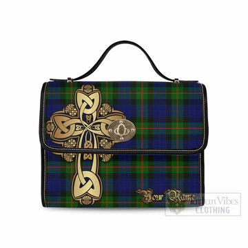 Jamieson Tartan Waterproof Canvas Bag Golden Thistle Celtic Cross Style