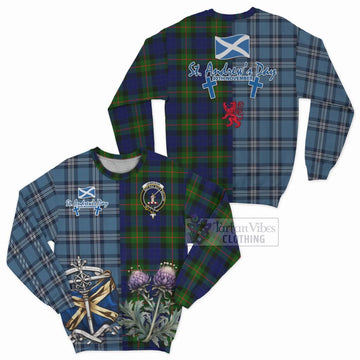 Jamieson Tartan Sweatshirt Happy St. Andrew's Day Half Tartan Style