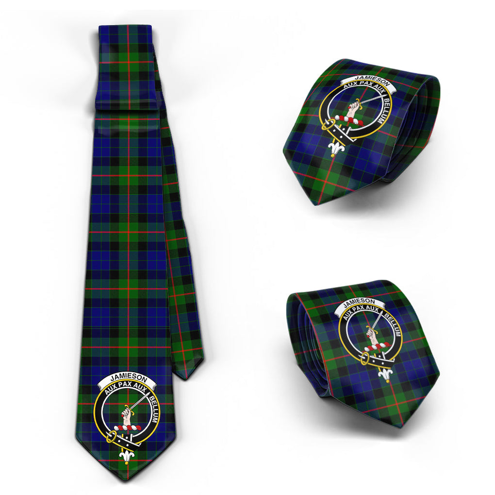 Jamieson Tartan Classic Necktie with Family Crest Necktie One Size - Tartan Vibes Clothing