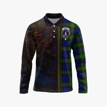 Jamieson Tartan Family Crest Long Sleeve Polo Shirt Alba Gu Brath Be Brave Lion Ancient Style Unisex - Tartan Vibes Clothing