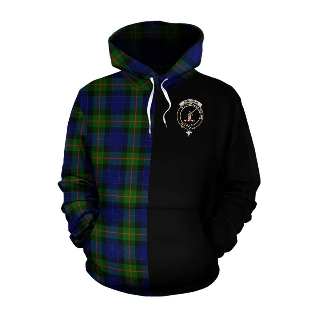 Tartan Vibes Clothing Jamieson Tartan Cotton Hoodie with Family Crest and Half Of Me Style