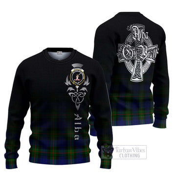 Jamieson Tartan Ugly Sweater Featuring Alba Gu Brath Family Crest Celtic Inspired