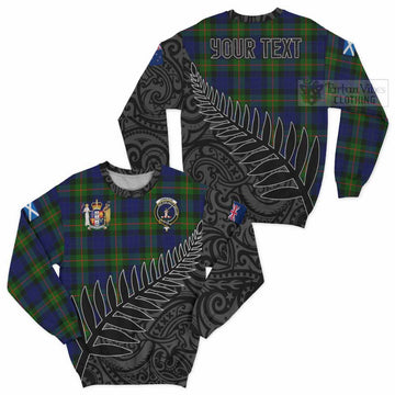 Jamieson Crest Tartan Sweatshirt with New Zealand Silver Fern Half Style