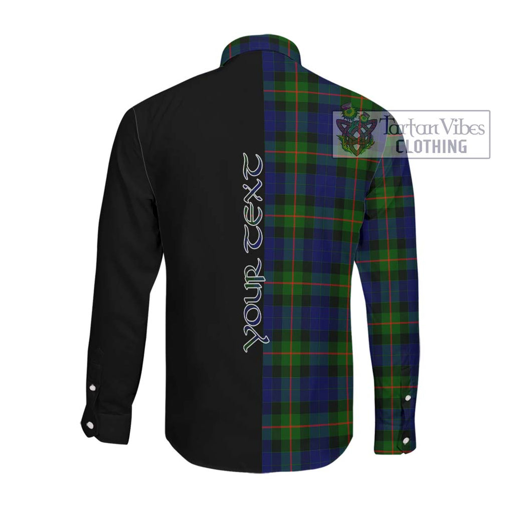 Jamieson Tartan Long Sleeve Button Shirt with Family Crest and Half Of Me Style Men's Shirt - Tartanvibesclothing Shop