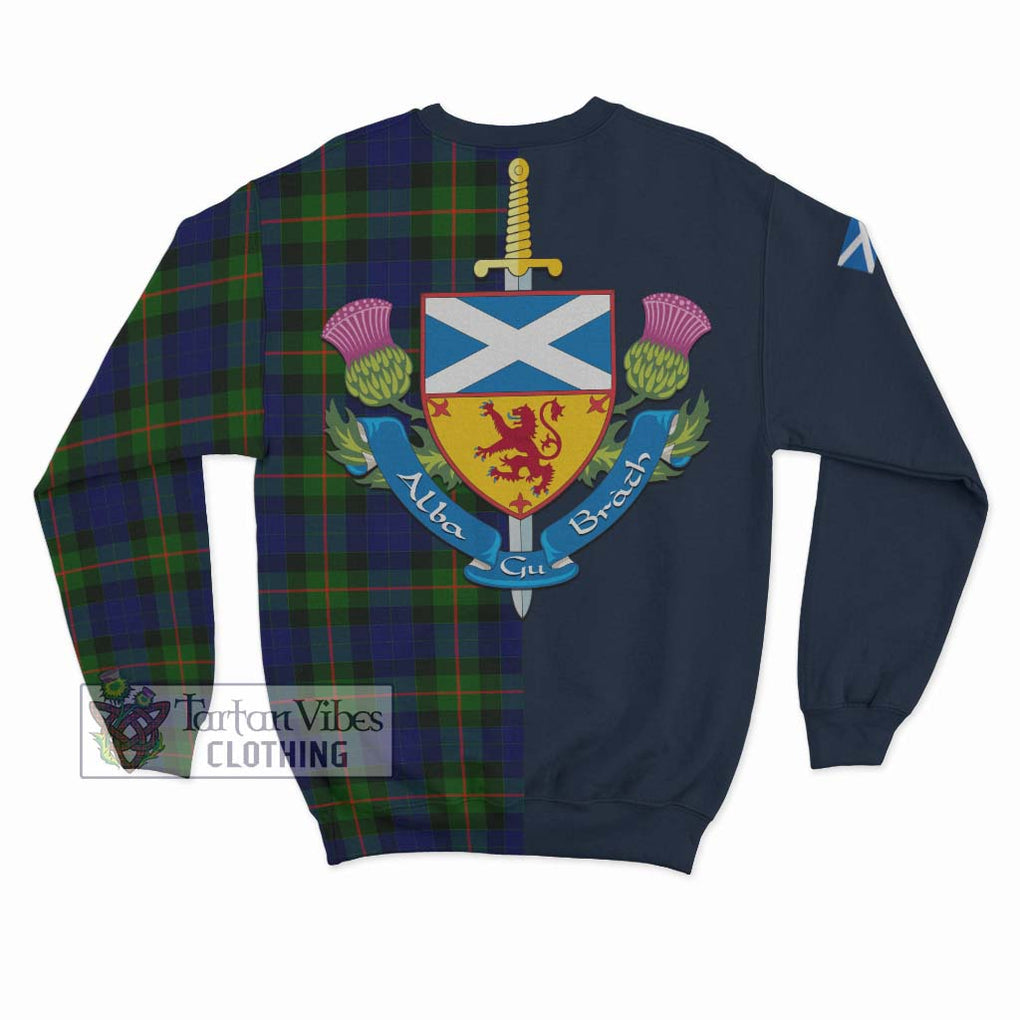 Tartan Vibes Clothing Jamieson Tartan Sweatshirt with Scottish Lion Royal Arm Half Style