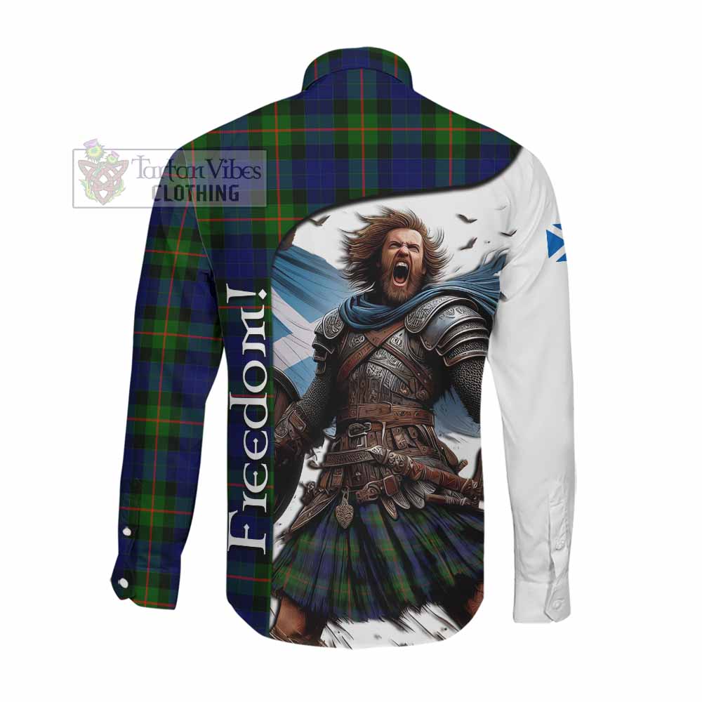 Tartan Vibes Clothing Jamieson Crest Tartan Long Sleeve Button Shirt Inspired by the Freedom of Scottish Warrior