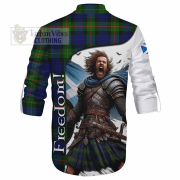 Jamieson Crest Tartan Ghillie Kilt Shirt Inspired by the Freedom of Scottish Warrior