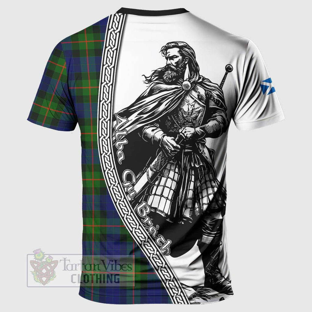 Tartan Vibes Clothing Jamieson Tartan Clan Crest T-Shirt with Highlander Warrior Celtic Style