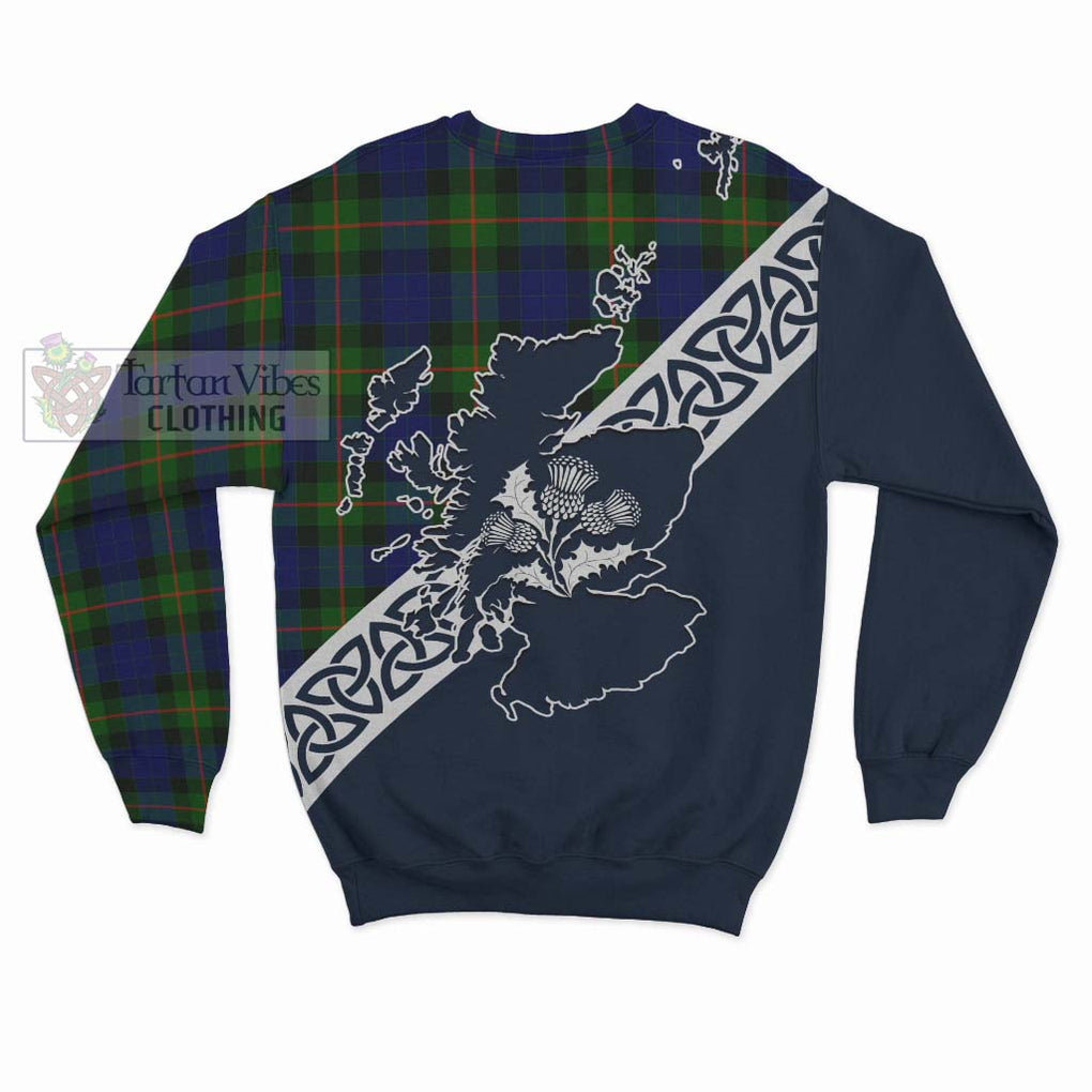 Tartan Vibes Clothing Jamieson Tartan Sweatshirt Featuring Thistle and Scotland Map