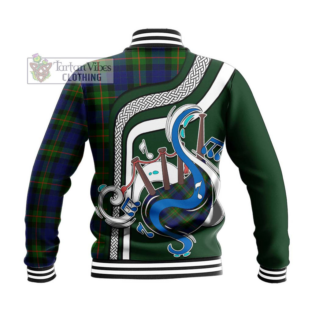 Tartan Vibes Clothing Jamieson Tartan Baseball Jacket with Epic Bagpipe Style