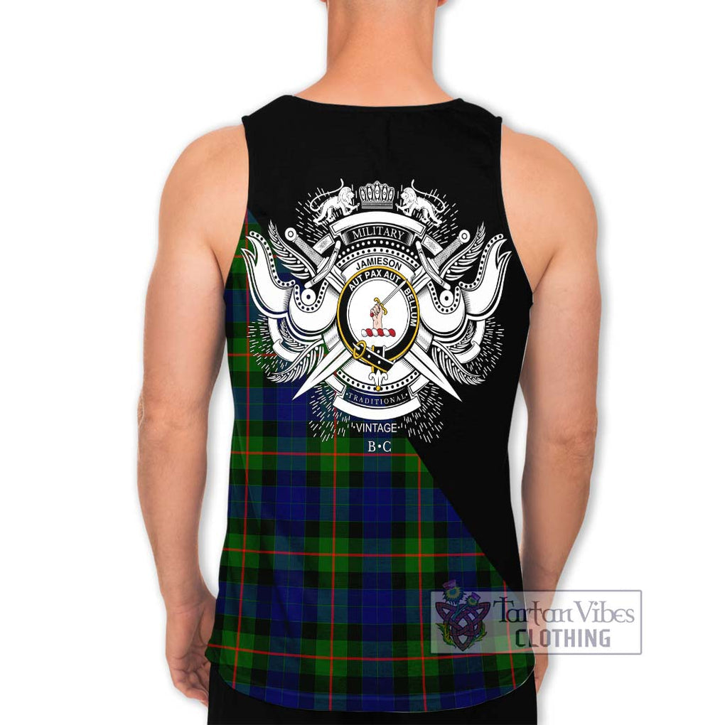 Jamieson Tartan Men's Tank Top with Family Crest and Military Logo Style - Tartanvibesclothing Shop