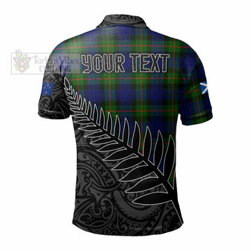 Jamieson Crest Tartan Polo Shirt with New Zealand Silver Fern Half Style