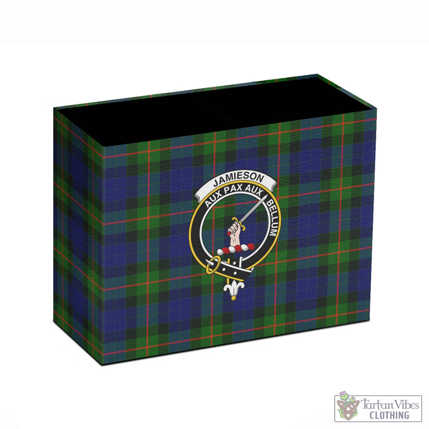 Tartan Vibes Clothing Jamieson Tartan Pen Holder with Family Crest