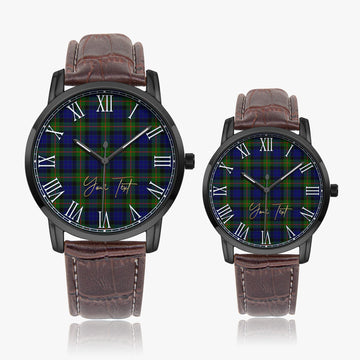 Jamieson Tartan Personalized Your Text Leather Trap Quartz Watch