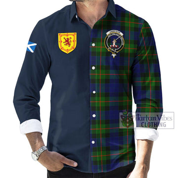 Jamieson Tartan Long Sleeve Button Shirt Alba with Scottish Lion Royal Arm Half Style