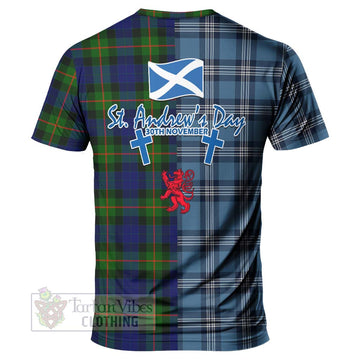 Jamieson Tartan T-Shirt Happy St. Andrew's Day Half Tartan Style