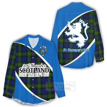 Jamieson Family Crest Tartan Women's Casual Shirt Celebrate Saint Andrew's Day in Style