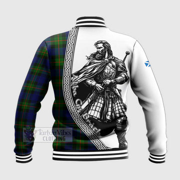 Jamieson Tartan Clan Crest Baseball Jacket with Highlander Warrior Celtic Style