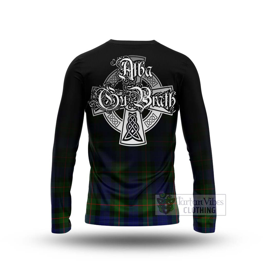 Tartan Vibes Clothing Jamieson Tartan Long Sleeve T-Shirt Featuring Alba Gu Brath Family Crest Celtic Inspired