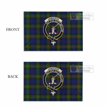 Jamieson Tartan House Flag with Family Crest