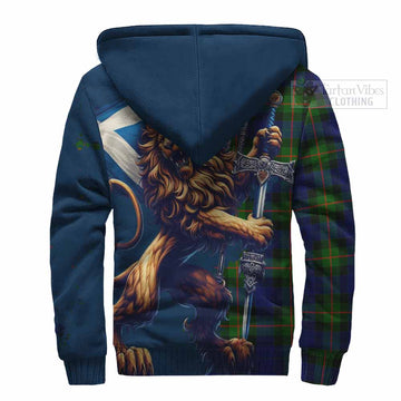 Jamieson Tartan Family Crest Sherpa Hoodie with Scottish Majestic Lion