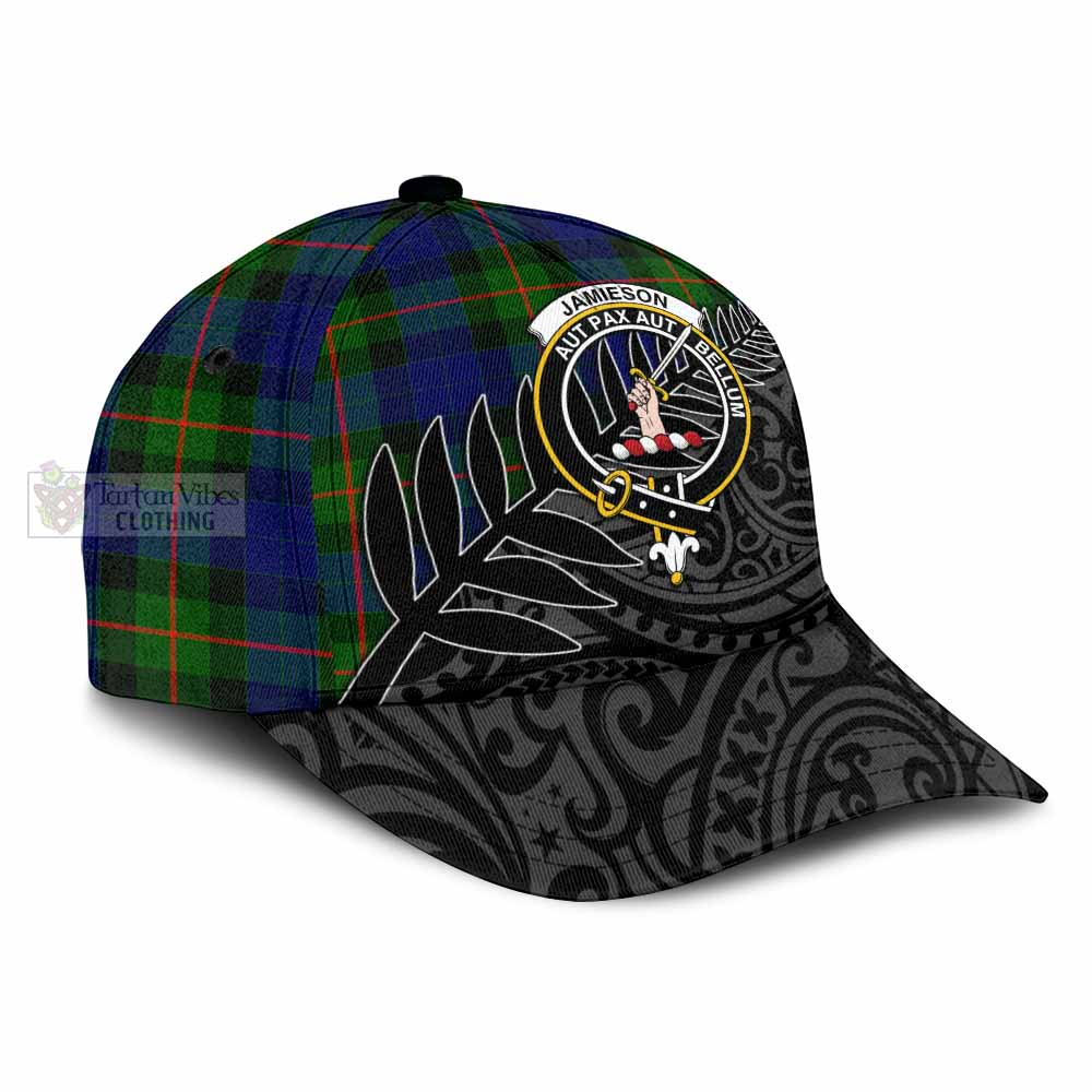 Tartan Vibes Clothing Jamieson Tartan Classic Cap with New Zealand Silver Fern Half Style