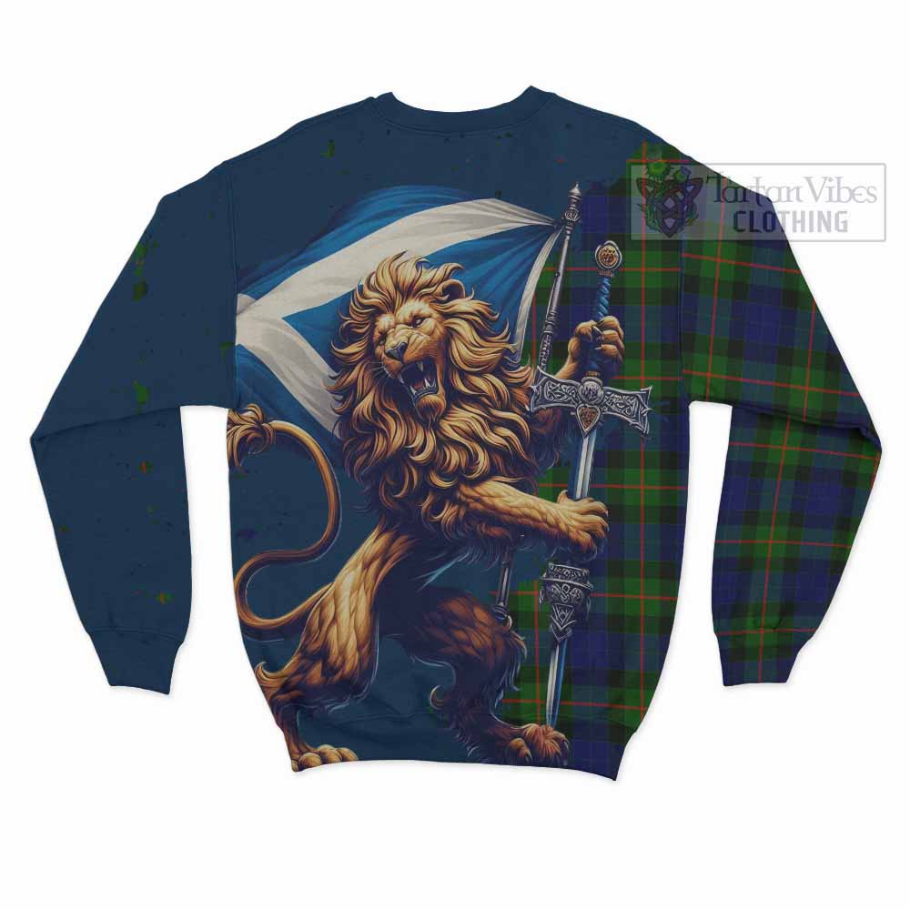 Tartan Vibes Clothing Jamieson Tartan Family Crest Sweatshirt with Scottish Majestic Lion