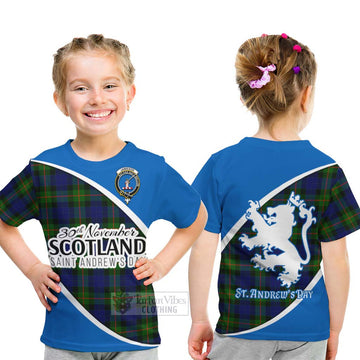 Jamieson Family Crest Tartan Kid T-Shirt Celebrate Saint Andrew's Day in Style