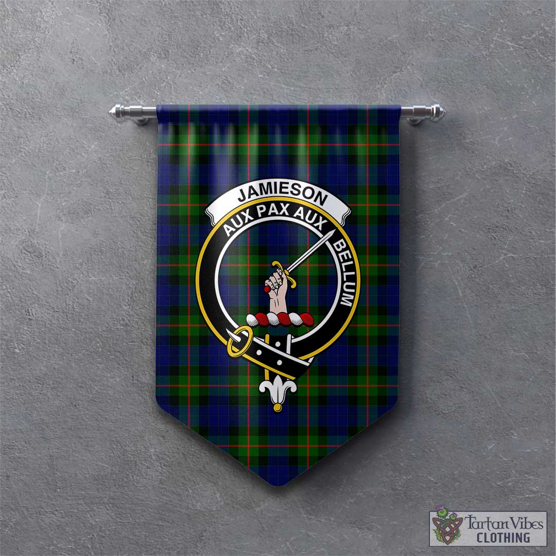 Tartan Vibes Clothing Jamieson Tartan Gonfalon, Tartan Banner with Family Crest