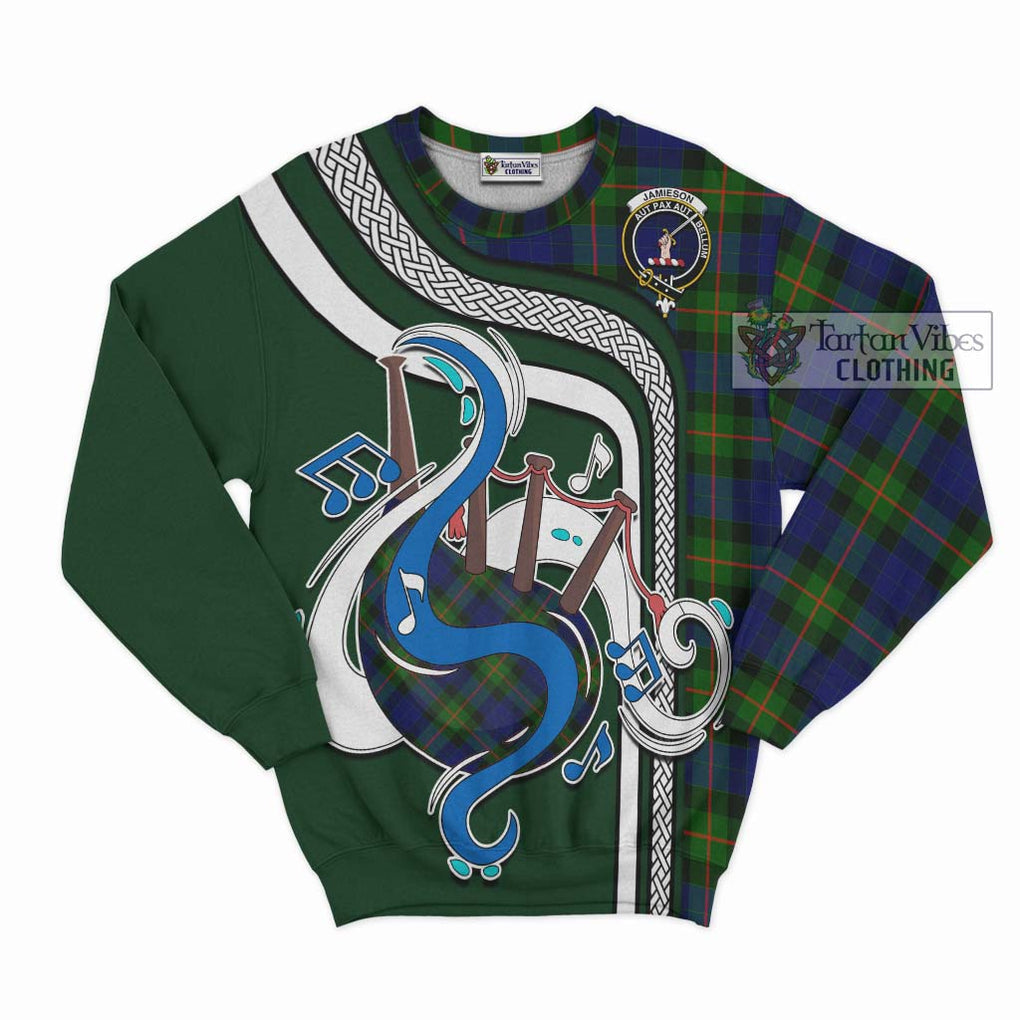 Tartan Vibes Clothing Jamieson Tartan Sweatshirt with Epic Bagpipe Style