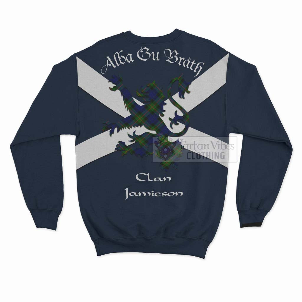 Tartan Vibes Clothing Jamieson Tartan Lion Rampant Sweatshirt – Proudly Display Your Heritage with Alba Gu Brath and Clan Name