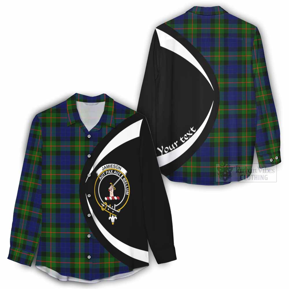 Tartan Vibes Clothing Jamieson Tartan Women's Casual Shirt with Family Crest Circle Style