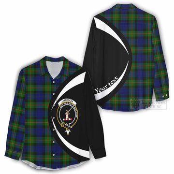 Jamieson Tartan Women's Casual Shirt with Family Crest Circle Style